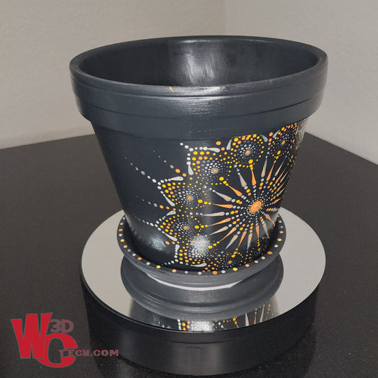 *Orion's Belt 10" Hand Painted Mandala Terracotta Flower Pot w/Saucer